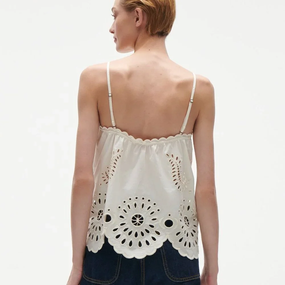 NWT - Figue Gillian 100% Cotton Scandi Girl Top , Size Small, in White / Chalk - Picture 2 of 4